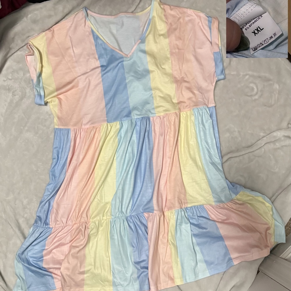 Pastel Striped Casual Dress